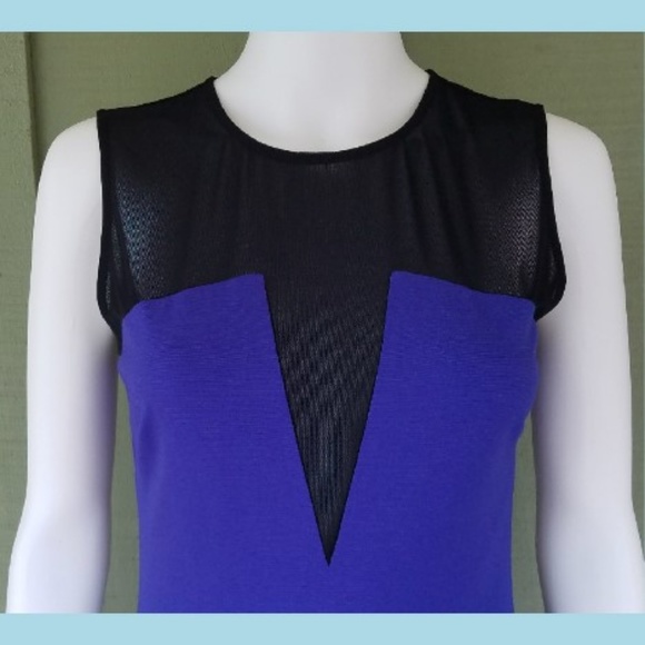 ERIN FETHERSTON Hanna Blue Black Fit Flare Dress - Picture 3 of 6